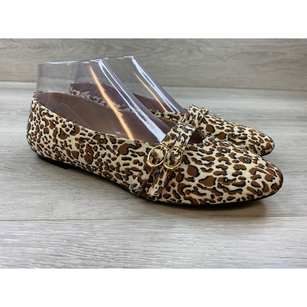 Talbots Leopard Print Women's Pointed Toe Ballet Flats Brown Tan Size 8 Shoes